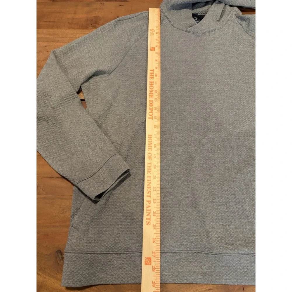 Lululemon Ease The Day Textured Double Knit Cotton Hoodie Grey Black $148 XXL